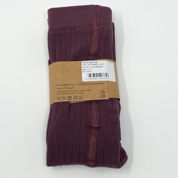 The Simple Folk The Ribbed Tight. Huckleberry. Size 4-7 Years. New With Tags - Picture 4 of 8